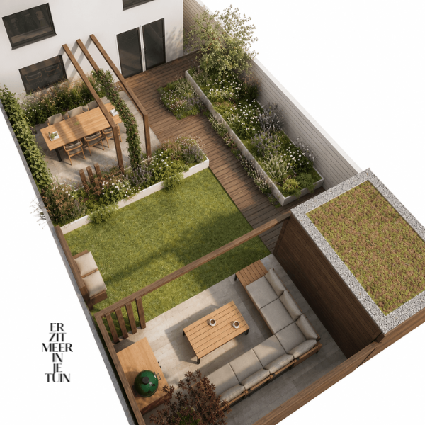 tuinontwerp stadstuin nieuwbouw 95m2 Haarlem