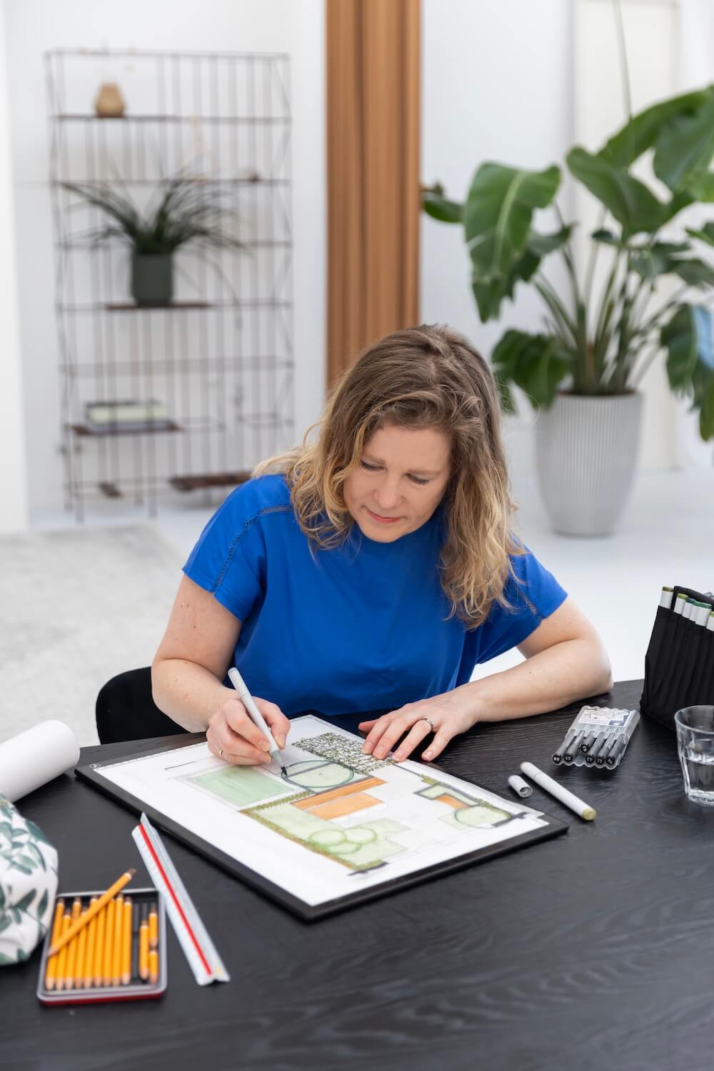 tuinontwerper aan het werk